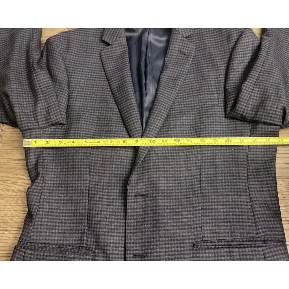 Ralph Lauren Dillards Mens Blazer Custom Fit Jacket Size 40 S Blue Plaid Coat